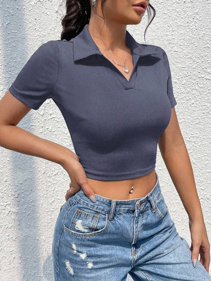 Westteen V-neck Slim Half Sleeve Tee