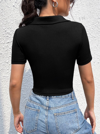 Westteen V-neck Slim Half Sleeve Tee