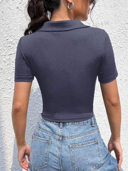 Westteen V-neck Slim Half Sleeve Tee