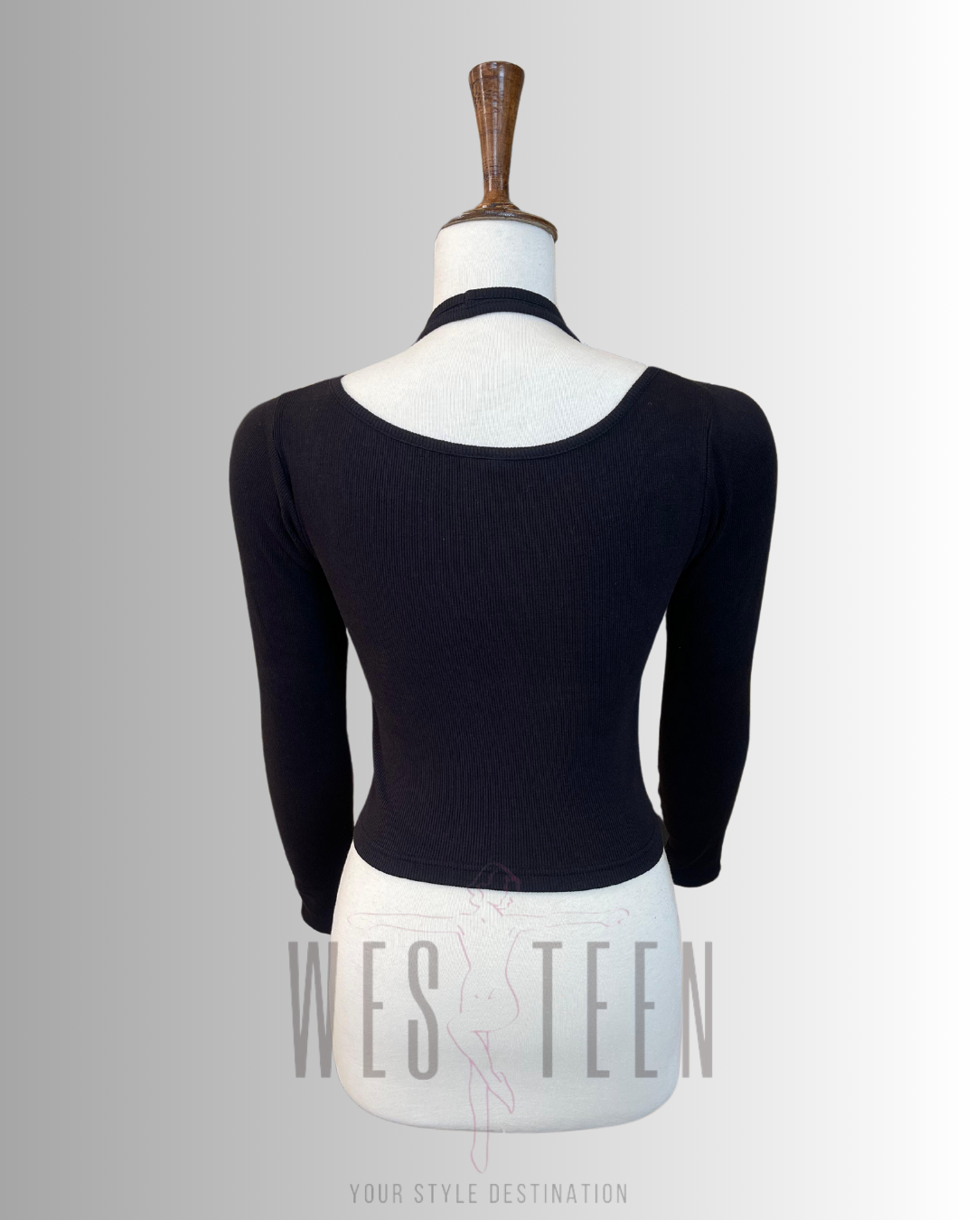WESTTEEN SUNSET BANDAGE CROP BLACK