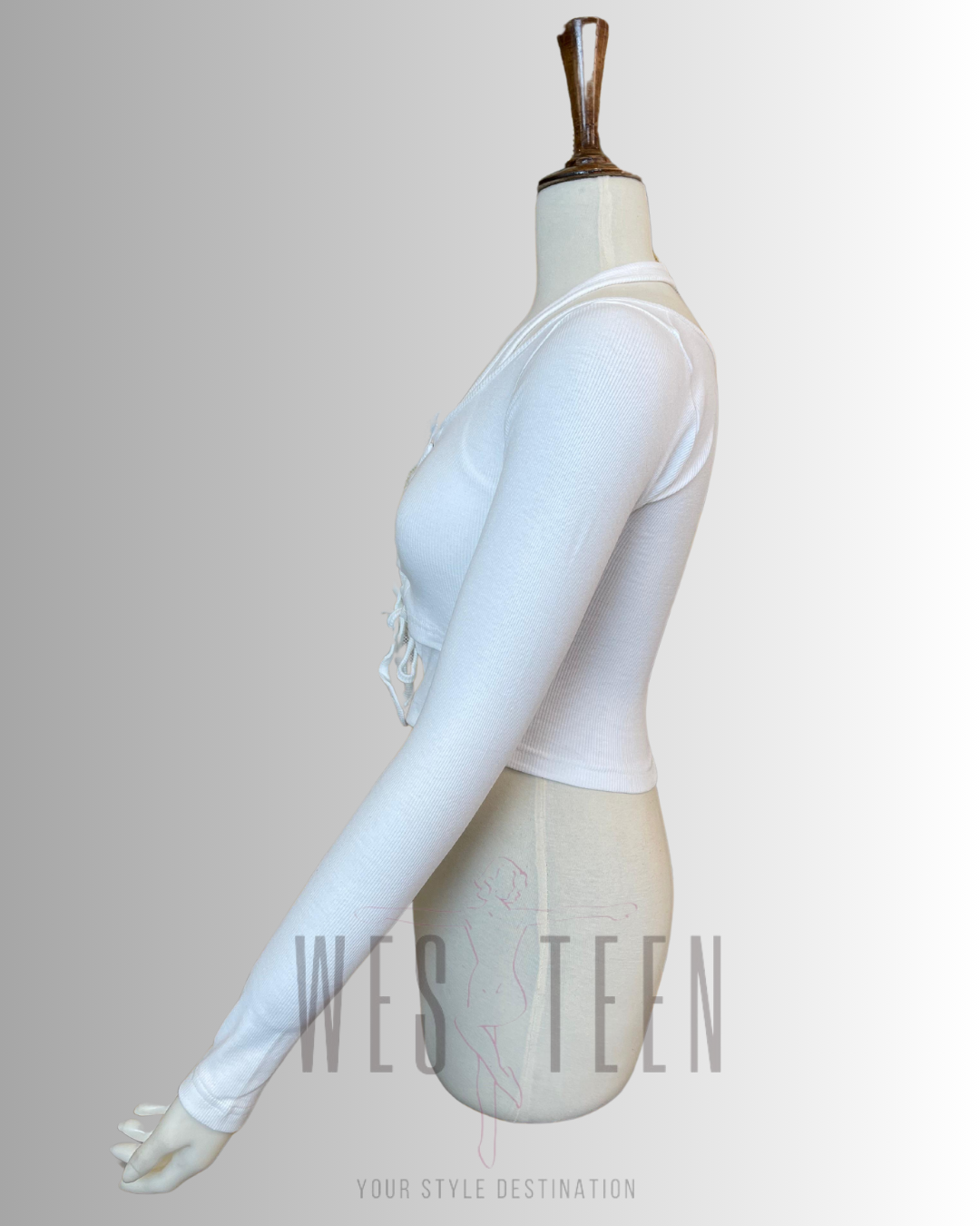 WESTTEEN SUNSET GLAM BANDAGE CROP - WHITE