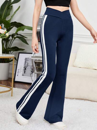 WESTTEEN SIDE STRIPE FLARE LEG TROUSERS