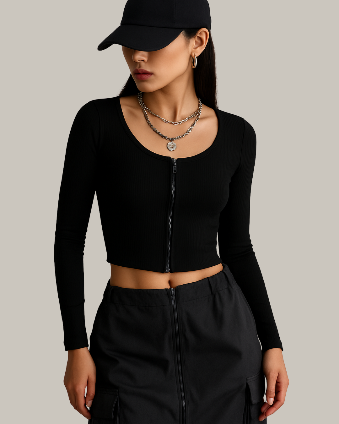Westteen Aesthetic Summer Zipper Top"