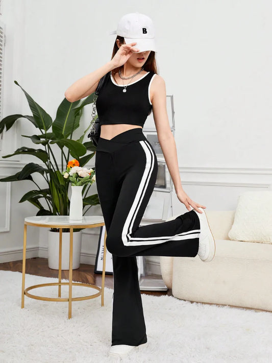 WESTTEEN SIDE STRIPE FLARE LEG TROUSERS