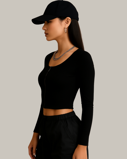Westteen Aesthetic Summer Zipper Top"