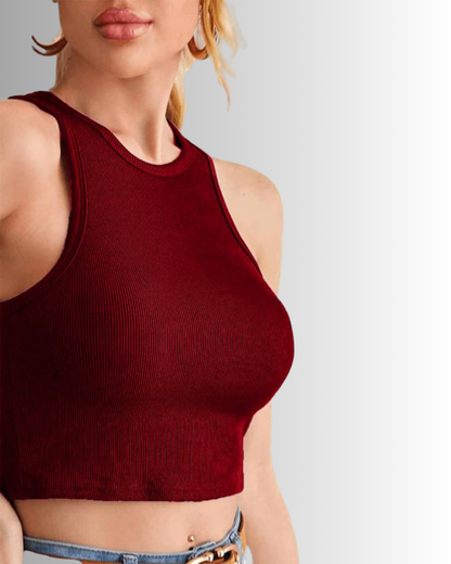 Westteen LuxeFlow Sleeveless Tank Maroon